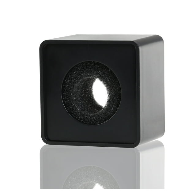 CIMAXIC Microphone Portable en ABS Moulé par Injection en Forme de Cube Carré Station de Logo Drapeau (Noir), 2.76"X1.97"X2.36 Pouces