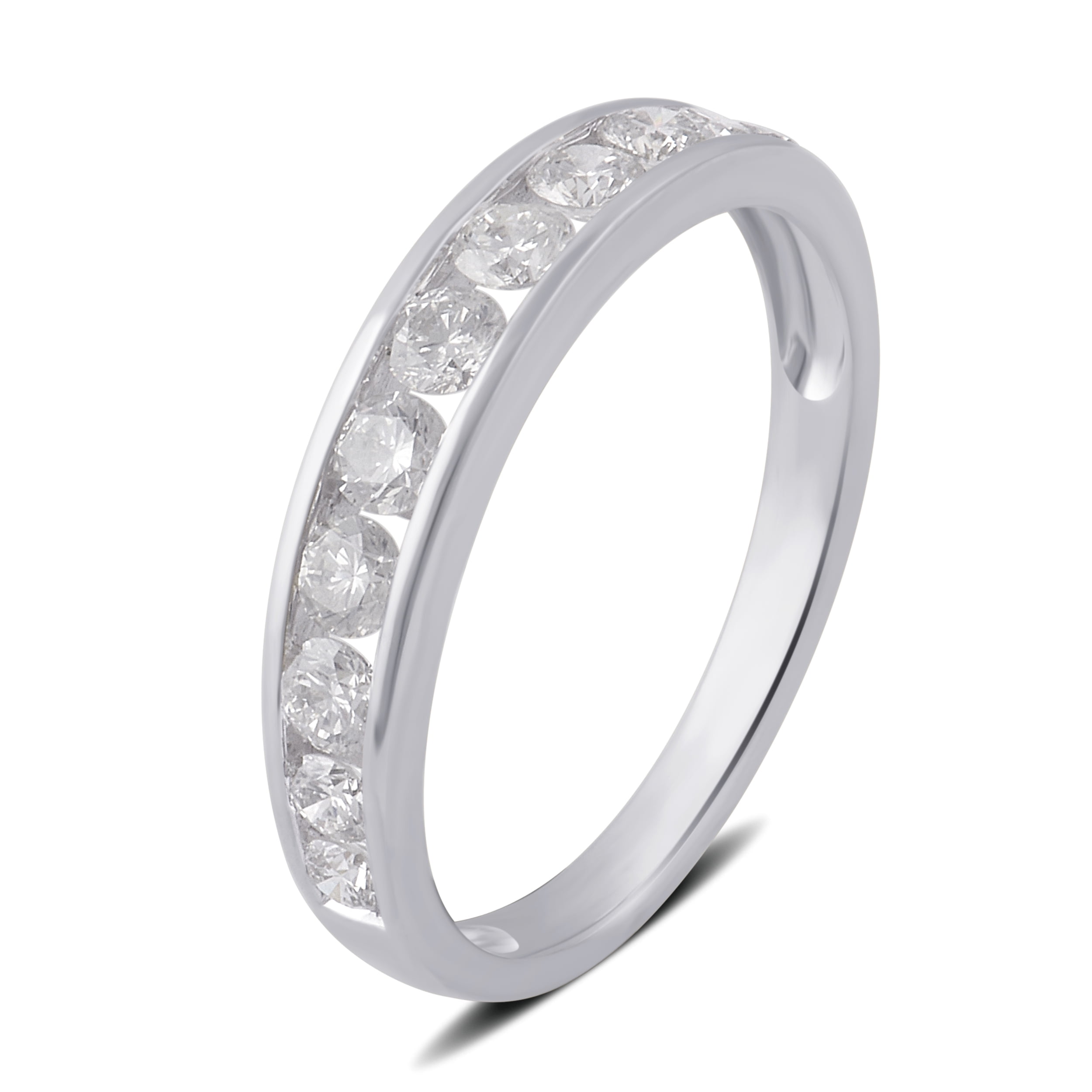 1.0 Carat T.W. Round Diamond 10K White Gold Wedding Band