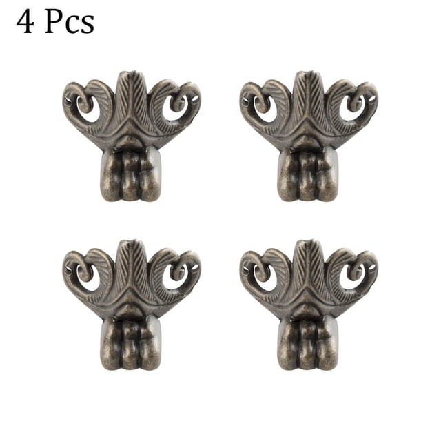 Lefu 4 pcs Creative Antique Corner Protector Box Wood Case Decorative Feet Leg Corner