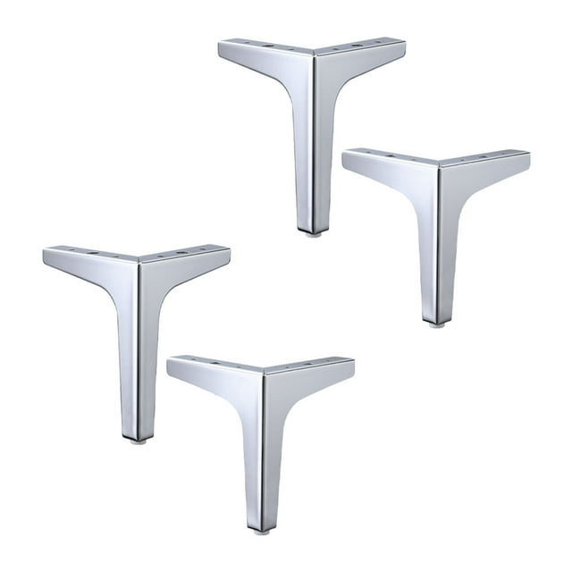 Riwesomey 4 piezas hogar sofá de centro gabinete pierna sala de estar dormitorio moderno Triangular patas muebles accesorios Hardware Suministros de soldadura Plata 13cm