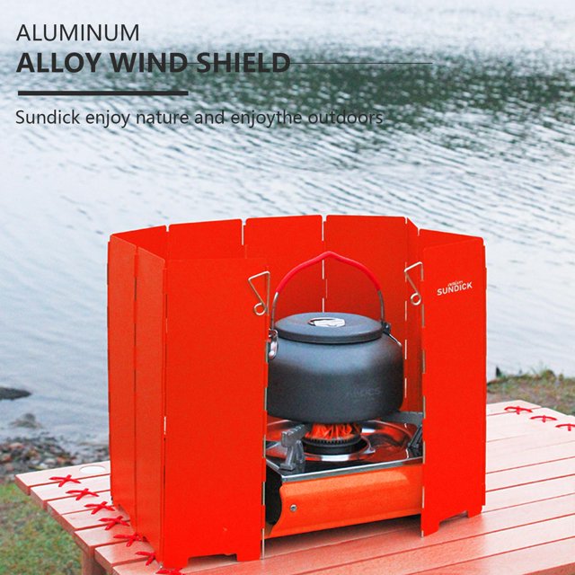 Estufa plegable para acampar parabrisas aleación de aluminio cocinas de Gas para exteriores parabrisas FLhrweasw Nuevo