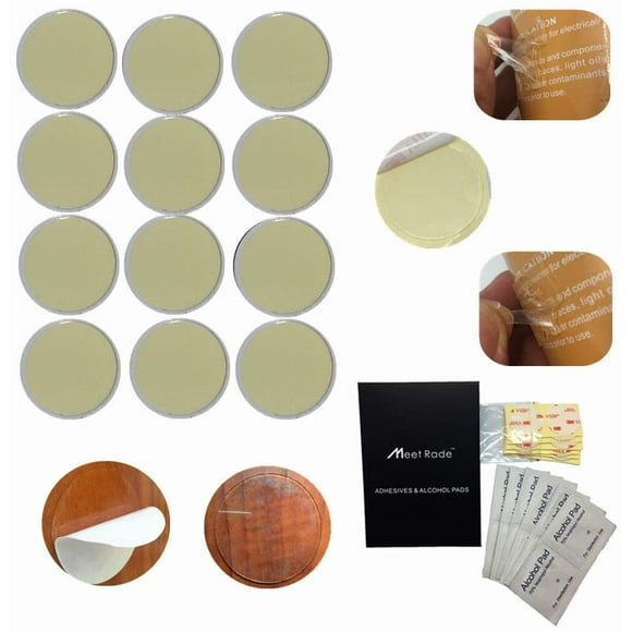 MeetRade Super Strong Replacement Adhesive Stickers Pads Double Sided Tape Disc VHB Removable 1.35 in Dot with Alcohol