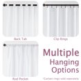 thumbnail image 6 of Curtainking White Living Room Curtains Faux Silk 63 Inch Dupioni Curtains Light Filtering Curtains Rod Pocket Set 2 Panels, 6 of 9