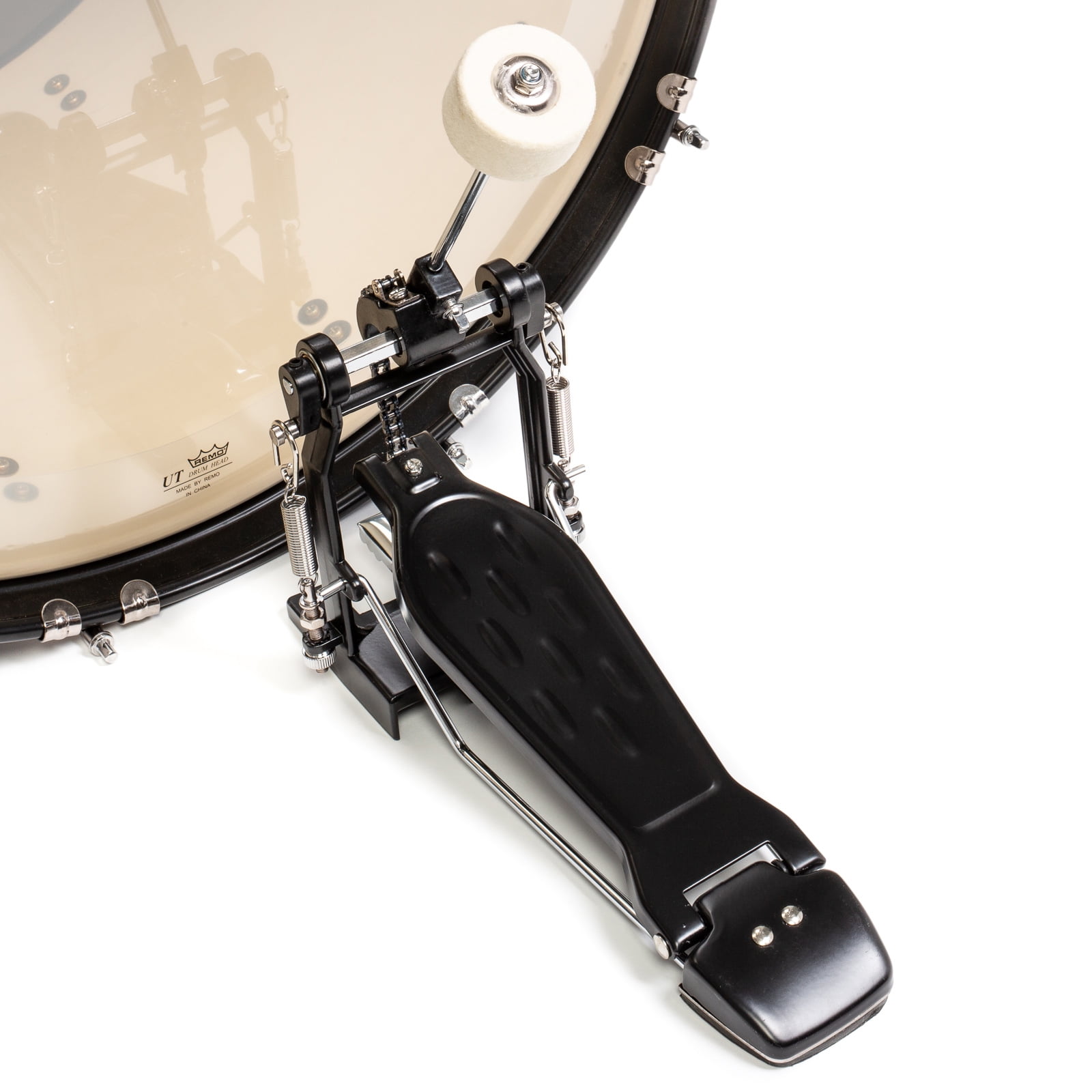 Ashthorpe 5-Piece Full-Size Adult Drum Set with Remo Drumheads & Premium Brass Cymbals - Black