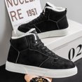 thumbnail image 6 of Men's Winter High-Top Sneakers, Lace-Up Ankle Shoes with Plush Lining and Textured Sole Edge, 6 of 7