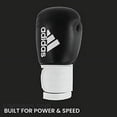 thumbnail image 7 of Adidas Boxing and Kickboxing Gloves - Hybrid 100 - for Men and Women - for Punching, Fitness and Heavy Bags - Black/White, 12oz, 7 of 7