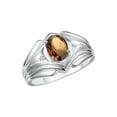 thumbnail image 5 of RYLOS Men's Rings 14K White Gold Rings Classic Designer Style 9X7MM Oval Gemstone &  Diamond Ring Smoky Quartz June Birthstone Rings For Men Size 11, 5 of 8