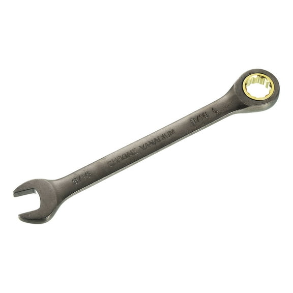 Uxcell 9/16" Ratcheting Combination Wrench SAE 90 Teeth 12 PT Ratchet Spanner