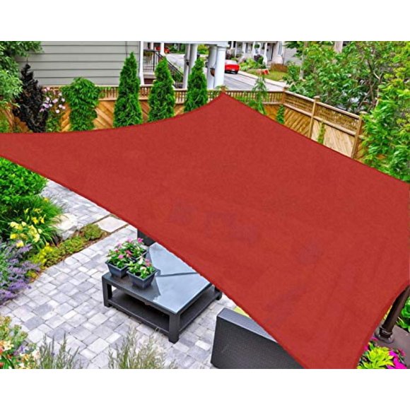AsterOutdoor Sun Shade Sail Rectangle 16' x 20' UV Block Canopy for Patio Backyard Lawn Garden Outdoor Activities, Terra