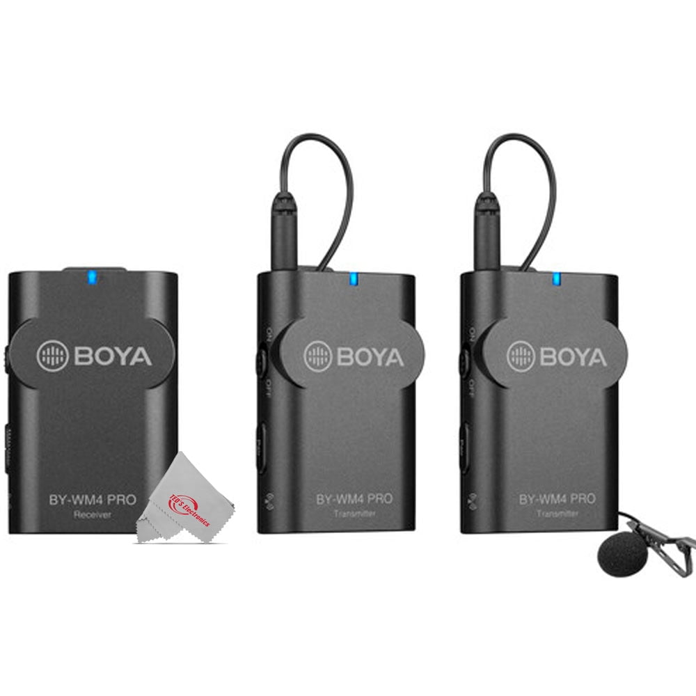 Boya BY-WM4 PRO-K2 Two-Person Digital Camera-Mount Wireless Omni Lavalier  Microphone System (2.4 GHz)
