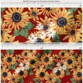 thumbnail image 2 of Soimoi Red Cotton Voile Fabric Leaves & Sunflower Floral Print Fabric by the Yard 56 Inch Wide, 2 of 7