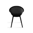 thumbnail image 3 of 2xhome Modern Perforated Egg-Shaped Dining Accent Chairs, Breathable Polka Dot Bowl Pod Pattern for Indoor or Outdoor Use, Black, Set of 1, 1 piece, 3 of 6