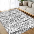 thumbnail image 4 of 5x8 Area Rugs, Black and White Non-Skid Rubber Backing Large Rectangle Rugs - Living Room Bedroom Home Office, Modern Striped Geometric Abstract Art Indoor Floor Mat Carpets Washable Rug, 4 of 9