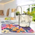 thumbnail image 2 of Yayeee Dish Drying Mat for Kitchen Counter Ultra Absorbent Easy Clean Pad 24x18", Colorful Painted Flowers Pattern, 2 of 7