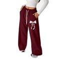 thumbnail image 2 of WAYUTE Girls Bow Tie Joggers Lightweight Straight Leg Sweatpants with Drawstring for Play and Sports Casual School Wear, 2 of 4