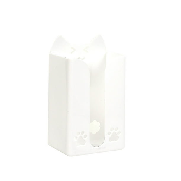 Monstrate Caja de pañuelos de gato de dibujos animados, cajas de papel, soporte de pared, servilleta, apertura grande para cocina, baño, Almacenamiento y organización del hogar Blanco