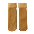 thumbnail image 2 of 1 Pair Kid Socks Middle-tube Fleece Lining Not Tight Anti-slip Non-allergenic Keep Warm Autumn Winter Thicken Thermal Children Floor Socks for Daily,Dark Yellow, 2 of 8