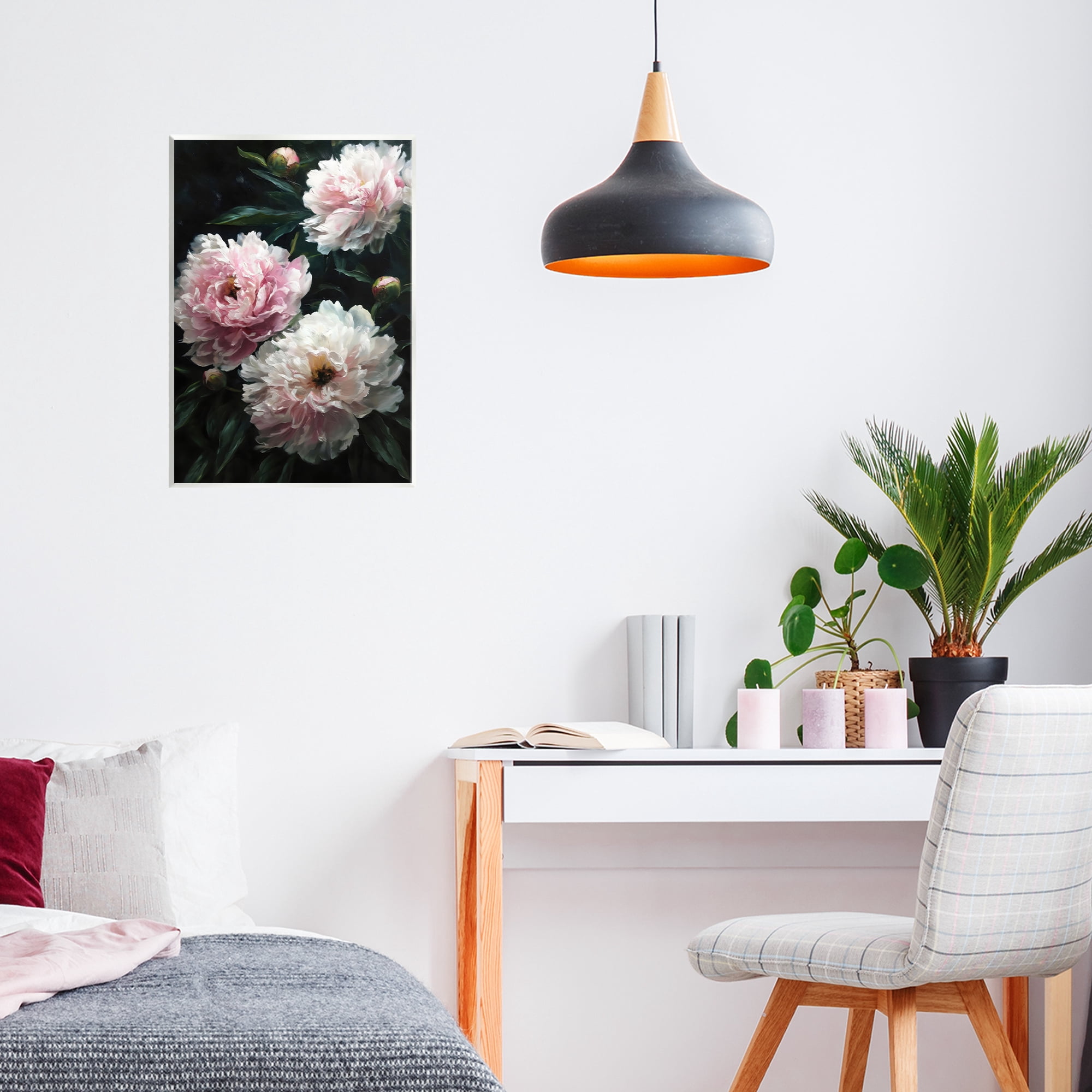 Stupell Industries Soft Pink Peony Garden Wall Plaque Art, design by Petal Prints Design