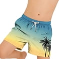 thumbnail image 4 of Zpanxa Kids Shorts Polyester Spandex Print Pattern with Drawstring Elastic Waistband Casual Swim Trunks 10-11 Years, 4 of 7