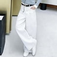 thumbnail image 4 of ATOGUTA Girls Jeans Baggy Denim Pants Elastic High Waist Wide Leg Jeans with Pockets Size 4T-15, White, 4 of 5