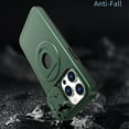 thumbnail image 4 of ELEHOLD for iPhone 15 Plus Magnetic Case,Rugged Hard PC Protective Case with Rotation Ring Holder Kickstand Sliding Camera Protector Compatible with Mag Safe for  iPhone 15 Plus, Darkgreen, 4 of 6