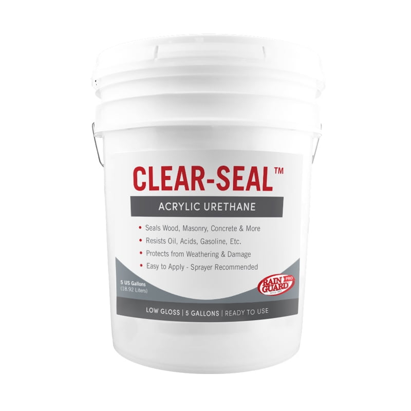 Clear Seal Low Gloss Heavy Traffic Urethane Acrylic Water Sealer For Concrete Brick Wood 5 Gal Walmart Com