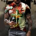 thumbnail image 2 of under $5 JINMGG Mens Tops under $5,Men's Unisex Daily T Shirt 3D Print Graphic Prints Cross Print Short Sleeve Tops Casual Blouse,Orange XXXXL, 2 of 9