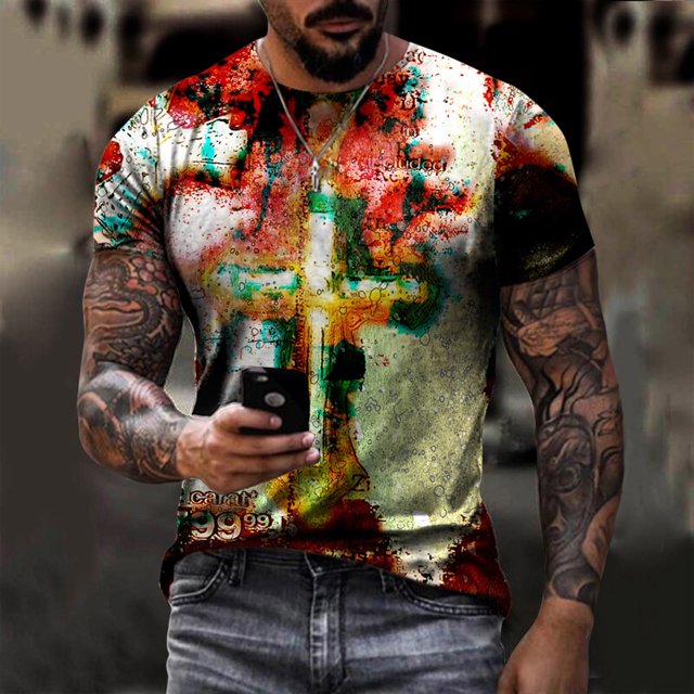 EGNMCR T-Shirt Quotidien Unisexe pour Homme Imprimé Graphique Imprimés Imprimé Manches Courtes Hauts Blouse Décontractée