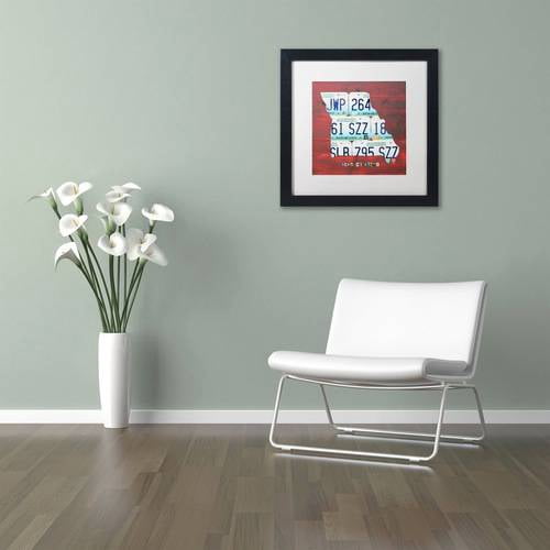 Trademark Fine Art 'Missouri' Canvas Art by Design Turnpike, White Matte, Black Frame