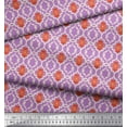 thumbnail image 3 of Soimoi Rayon Fabric Ornament & Quatrefoil Damask Print Sewing Fabric Yard 42 Inch Wide, 3 of 3