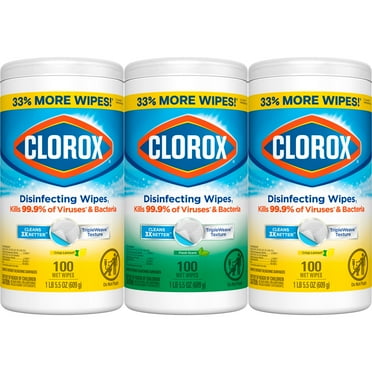 Clorox Disinfecting Wipes Value Pack, Bleach Free Cleaning Wipes, 100 Ct, Pack of 3