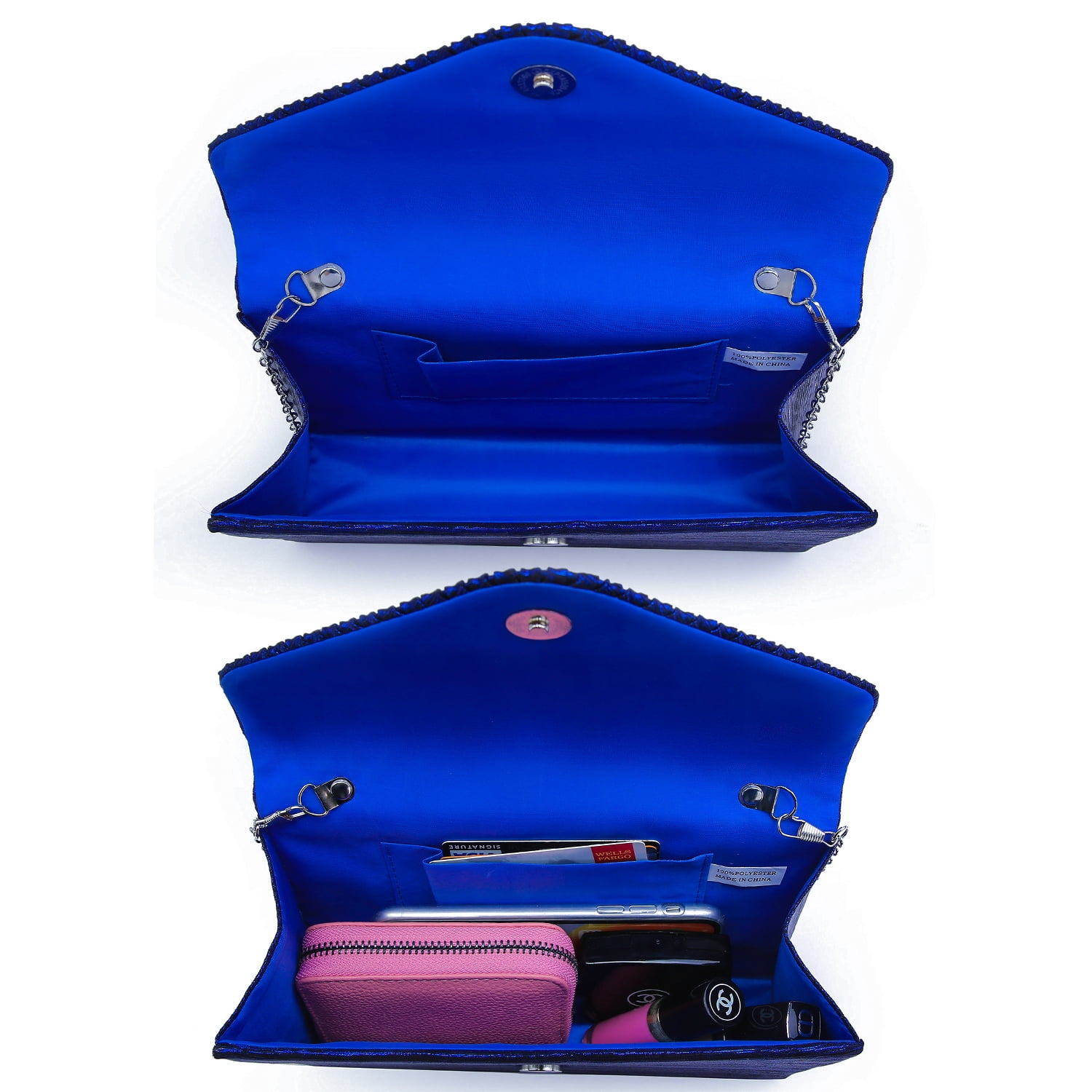 Dasein Women's Evening Bags Envelope Handbag Party Prom Clutch Purse Shoulder Cross Body Bag