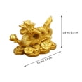 thumbnail image 4 of 2pcs Dragón auspicioso antiguo con monedas Decoración de escritorio de casas de ornamentos de arte, 4 of 6