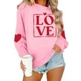 thumbnail image 5 of Itsame Long Sleeve T-Shirts Women's Valentine's Sweatshirt Loose Crew Neck Tops Pink Size XL, 5 of 10