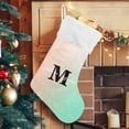 thumbnail image 5 of Coolnut Personalized Christmas Stockings 17.7 inch Customized Rose Pink and Turquoise Gradient Glittering Xmas Stockings Socks Fireplace Hanging Stockings for Family Christmas Decoration, 5 of 6