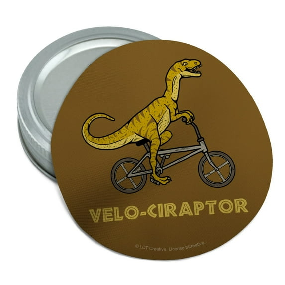 Velo-Ciraptor Velociraptor Biking Funny Humor Round Rubber Non-Slip Jar Gripper Lid Opener
