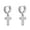 White Gold, variant on 2 Sided CZ Huggie Hoop CZ Iced Out Earrings .925 Silver