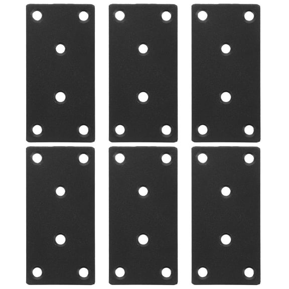 6 Sets Flat Metal Brackets for Wood Furniture Repair and Fixing Straight Plates with Screws for Secure Support Stability