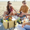 thumbnail image 2 of XMMSWDLA Insulated Picnic Bag Reusable,Beach Bag Cooler Bags, Cooler Bags with Zippered Top - Insulated Bag for Hot or Cold,Picnic,Beach,Food Delivery, Outdoor (15.75x11.8x11.8in), 2 of 9