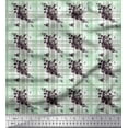 thumbnail image 1 of Soimoi Satin Silk Fabric Floral & Plaid Check Print Fabric by The Yard 42 Inch Wide, 1 of 3