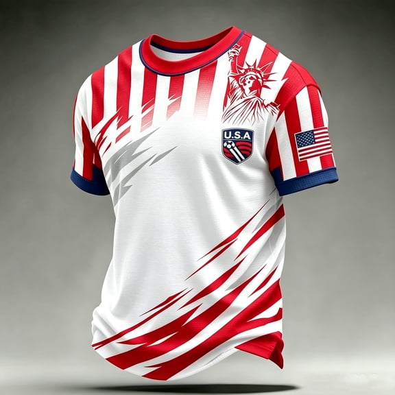 Usa Soccer Jersey for Men Short Sleeve T Shirts V-Neck Tee Soft Fashion Jerseys 2026 Summer Shirts