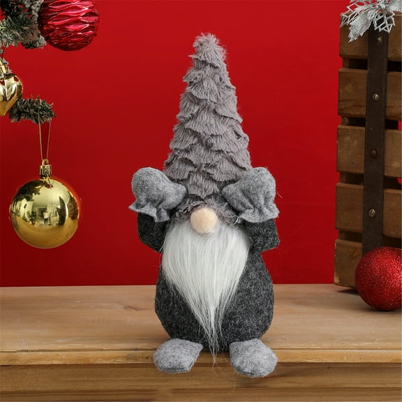 Vikakiooze 2022 Christmas Decorations, Decorative Dolls, Christmas Decorations, Faceless Old Man Raise His Hand Doll, Window Decorations Gray Christmas Decorations
