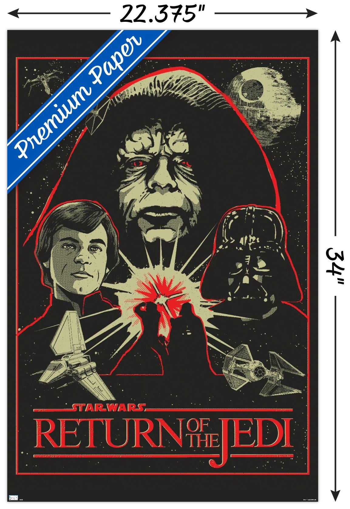Star Wars: Return of the Jedi - Red Outline Illustration Wall Poster, 22.375" x 34"