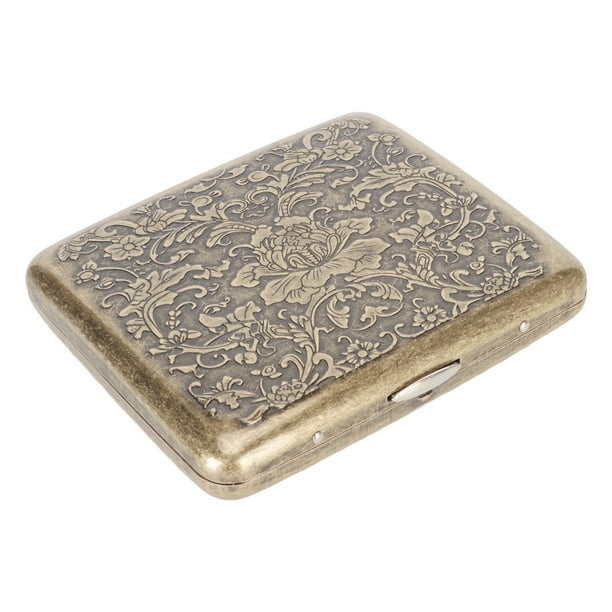 Estuche de metal para cigarrillos, estuche de metal para cigarrillos, estuche retro para cigarrillos, soporte de bolsillo para cigarrillos, rendimiento sólido