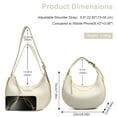 thumbnail image 6 of KXF Women's Leather Saddle Crossbody Bag, Vintage Casual Crescent Shoulder Purse with Adjustable Strap for Daily Use, 6 of 8