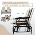 thumbnail image 4 of Canddidliike 2-Person Double Rocking Loveseat, Outdoor Patio Furniture Set with Mesh Fabric and Center Tempered Glass Table, 4 of 7
