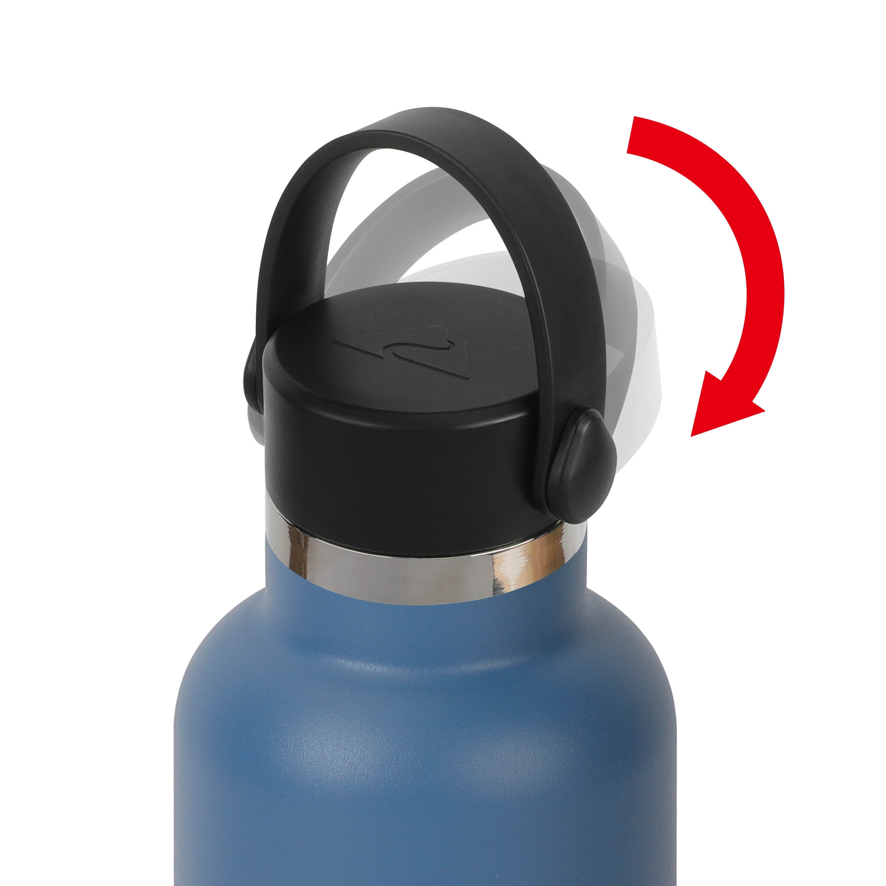 (3 pack) Ozark Trail 24 oz Stainless Steel Insulated Loop Carry Water Bottle, Indigo Blue