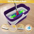 thumbnail image 3 of UYGDUY-Collapsible Mop Bucket for Cleaning with Handle, Silicone Square Wash Bucket for Windows Cleaning Car Washing,Cleaning Supplies Organizer Plastic Water Bucket, 3 of 4