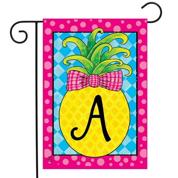 Briarwood Lane Pineapple Monogram Letter A Garden Flag