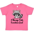 thumbnail image 3 of Inktastic Raccoon Always Cute Sometimes Feral Girls Toddler T-Shirt, 3 of 5